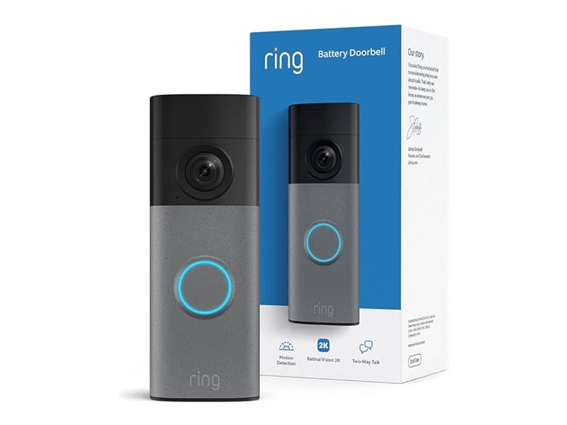 Ring Video Doorbell (2nd Gen) smart doorbell newest mode retinal 2K with wide-angle video up Product shot Front 79500