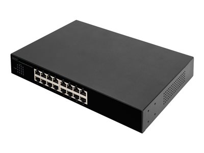 DIGITUS Switch 16-Port Gigabit, 19 unmanaged schwarz - DN-80112-1