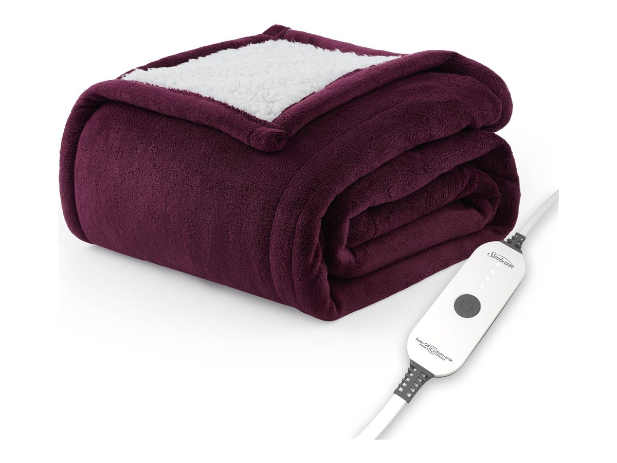 Sunbeam Heated Throw Heating Blanket - Windsor Wine - 50 x 60 in