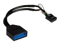 Inter-Tech USB 3.0 USB intern adapter 15cm Sort