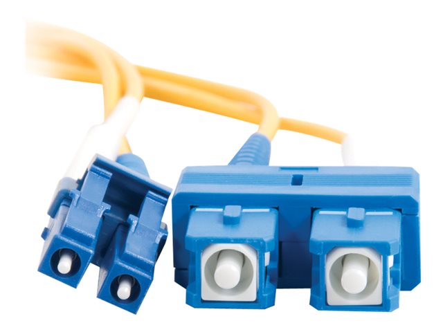 C2G LC-SC 9/125 OS1 Duplex Singlemode PVC Fiber Optic Cable (LSZH) - patch kabel - 3 m - 3 m - žlutá – foto 2