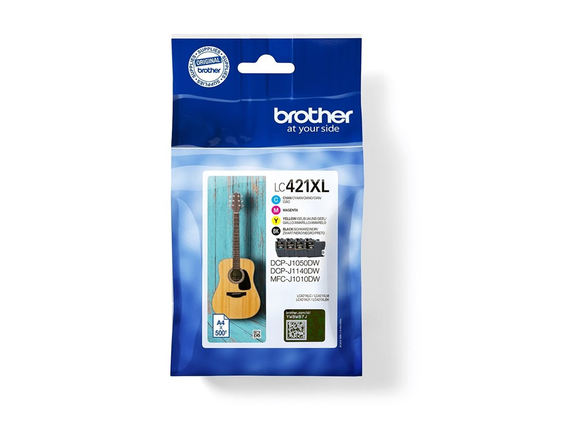 Brother Lc421xl 4 Pack Xl Black Yellow Cyan Magenta Original Ink Cartridge