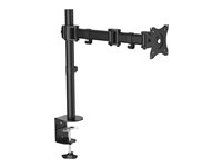 StarTech.com Desk Mount Monitor Arm for up to 34' VESA Compatible Displays, Articulating Pole Mount with Single Monitor Arm, Ergonomic Height Adjustable, Desk Clamp or Grommet, Black - Small Footprint Design (ARMPIVOTB)