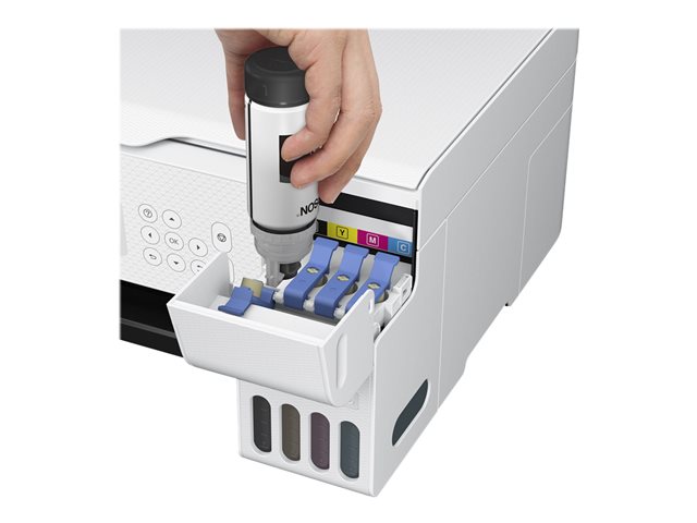Epson EcoTank ET-1810 - Imprimante - couleur - jet d'encre - rechargeable -  A4 - 5 760 x 1 440 ppp - jusqu'à 10 ppm (mono)/jusqu'à 5 ppm (couleur) -  capacité : 100 feuilles - USB, Wi-Fi - noir