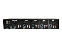 Tripp Lite 4-Port DisplayPort KVM Switch w/Audio, Cables and USB 3.0 SuperSpeed Hub - KVM-/Audio-/USB-Switch - 4 x KVM/Audio/USB - 1 lokaler Benutzer - Desktop