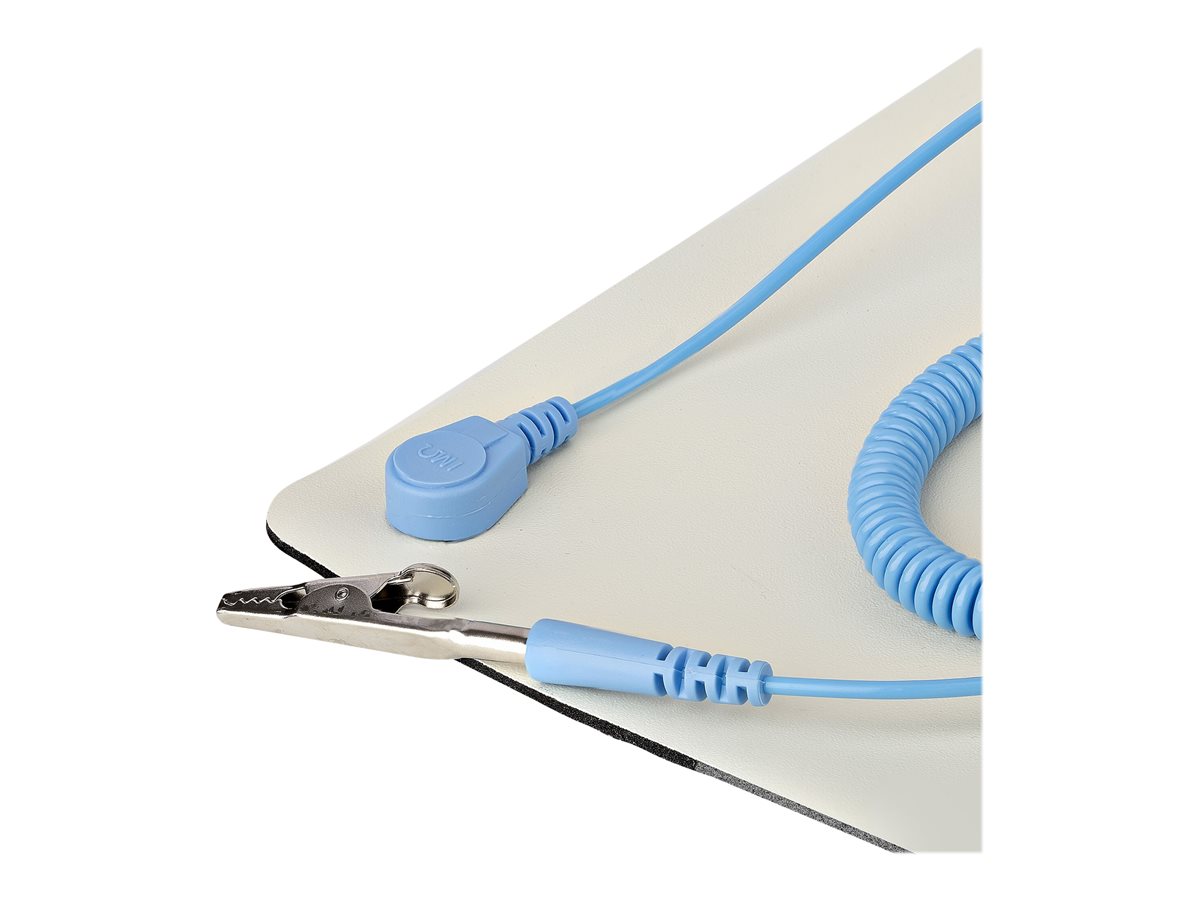 StarTech.com 11x18in Anti Static Mat, ESD Mat for Electronics Repair, Anti Static Desk Mat w/Detachable Grounding Wire, ANSI/ESD S 4.1 Compliant, Flexible Thermoplastic Work Mat/Pad - Suitable for Tables (SM-ANTI-STATIC-MAT) - antistatická podložka - detachable grounding wire – foto 9