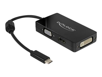 DELOCK Adapter USB-C > VGA/HDMI/DVI St/Bu schwarz - 63925