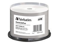 Verbatim DataLifePlus - 50 x CD-R - 700 MB 52x - white - ink jet printable surface, wide printable surface - spindle