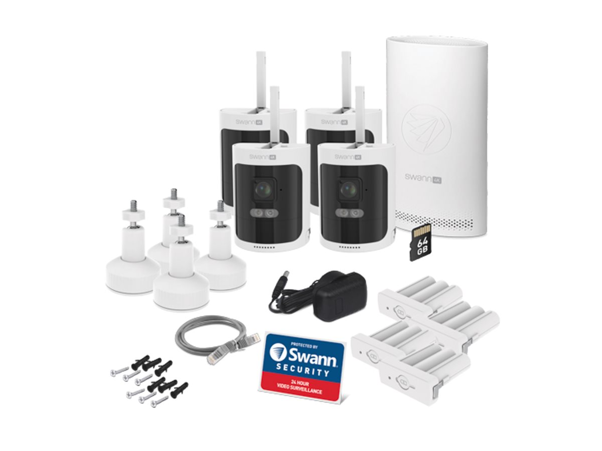 Swann AllSecure4K SWNVK-AS4K800SD4 NVR + camera(s) wireless (Wi-Fi) AC powered battery Component Multi-angle 71540