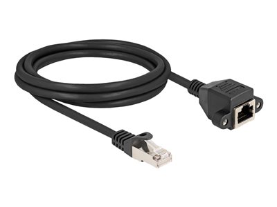 DELOCK RJ50 Verlängerungskabel Stecker zu Buchse S/FTP 1m SW