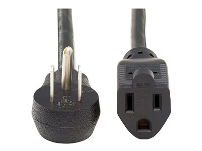 Eaton Tripp Lite Series Power Extension Cord, Right-Angle 5-15P to 5-15R, 13A, 120V, 16 AWG, 3 ft. (0.91 m), Black