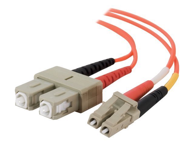 C2G LC-SC 62.5/125 OM1 Duplex Multimode Fiber Optic Cable (Plenum-Rated) - patch cable - 20 m - orange
