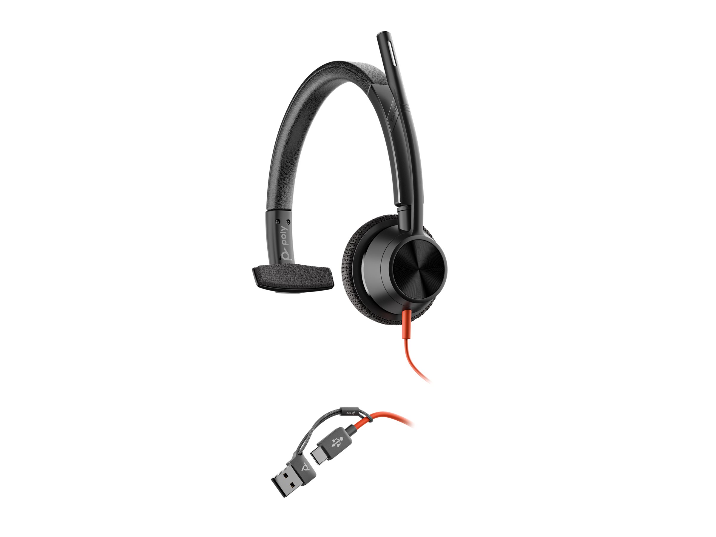 HP Poly Blackwire 3315 headset 3.5 mm jack Product shot Right-angle 80003