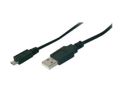 DIGITUS USB 2.0 Anschlusskabel Typ A -mikro B St/St 1.8m, sw