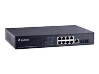 GeoVision GV-APOE0811 Switch managed 8 x 10/100/1000 (PoE+) + 2 x SFP (mini-GBIC) (uplink) 