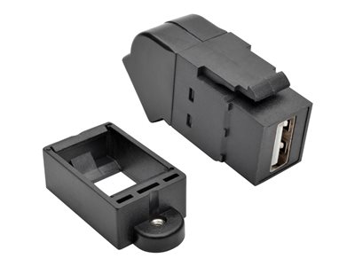 Eaton Tripp Lite Series USB 2.0 Keystone Panel Mount Coupler All-in-One Angled F/F Black