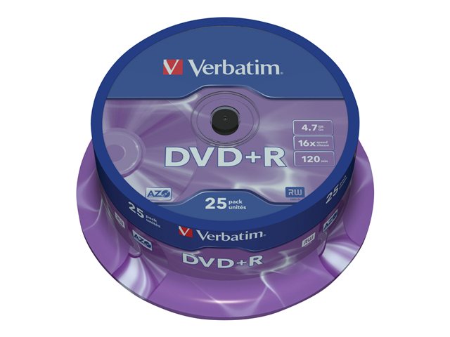 Image of Verbatim DataLifePlus - DVD+R x 25 - 4.7 GB - storage media