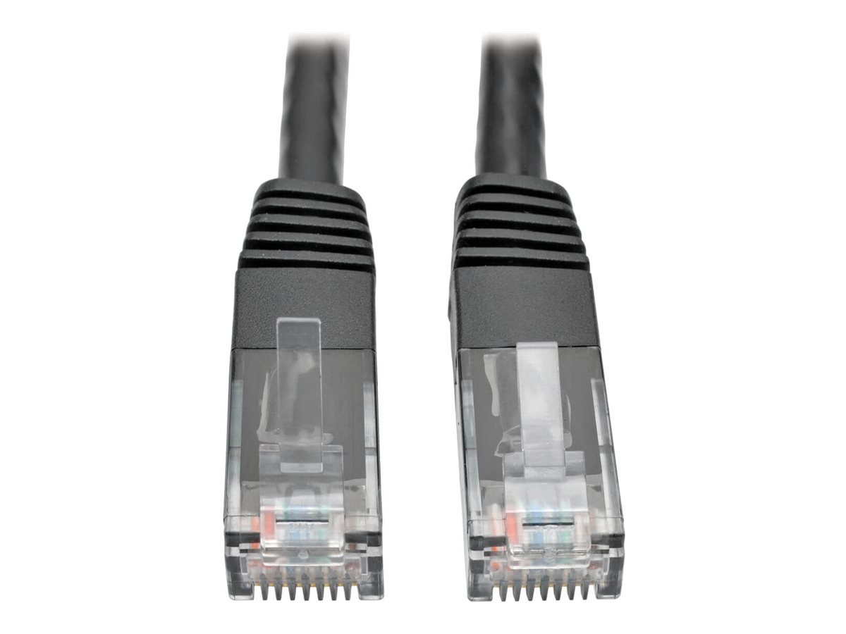Tripp Lite Cat6 Gigabit Molded Patch Cable RJ45 M/M 550MHz 24 AWG Black 10'