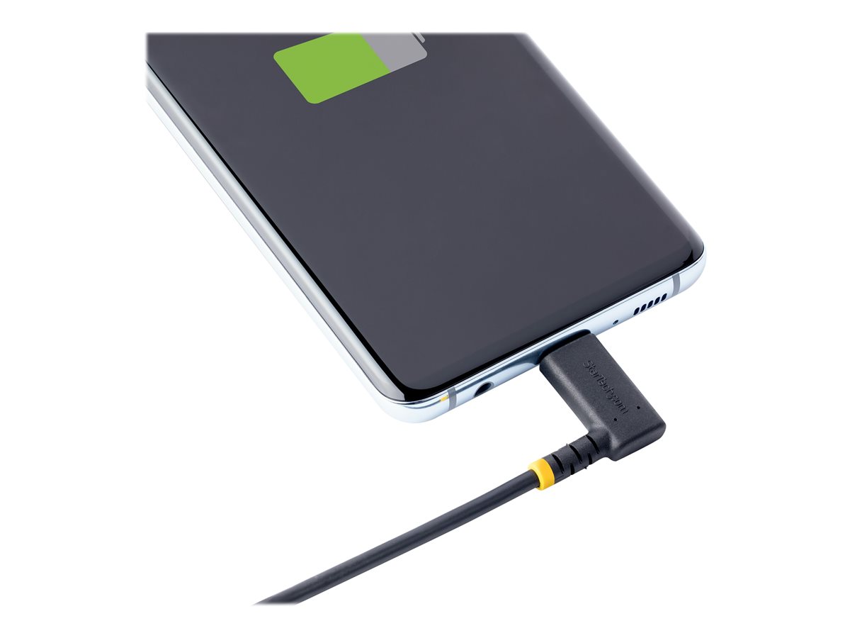 StarTech.com 6in (15cm) USB C Charging Cable Right Angle, 60W PD 3A, Heavy Duty Fast Charge USB-C Cable, USB 2.0 Type-C, Durable and Rugged Aramid Fiber, S20/iPad/Pixel - High Quality USB Charging Cord (R2CCR-15C-USB-CABLE) - USB kabel typ C - USB-C do USB-C - 15 cm – foto 6