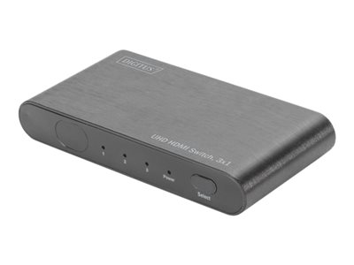 DIGITUS HDMI Switch 2.0 3x1 UHD 4K/2K Full 3D Alu, schwarz