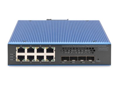 DIGITUS Switch 8 + 4 10G Uplink Port L3 managed Gigabit PoE
