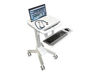 Ergotron StyleView SV41 cart - Patented Constant Force Technology - for notebook / keyboard / mouse / barcode scanner - grey, white, polished aluminium
