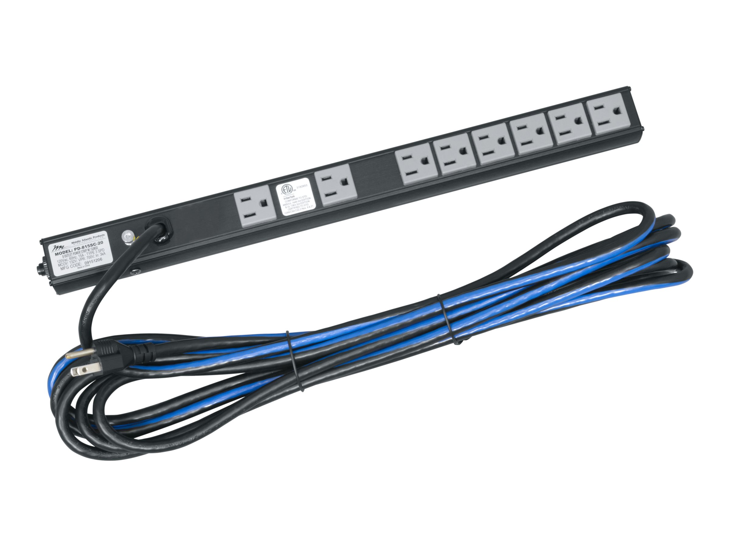Middle Atlantic High-Density Slim Power Strip PD-815SC-NS