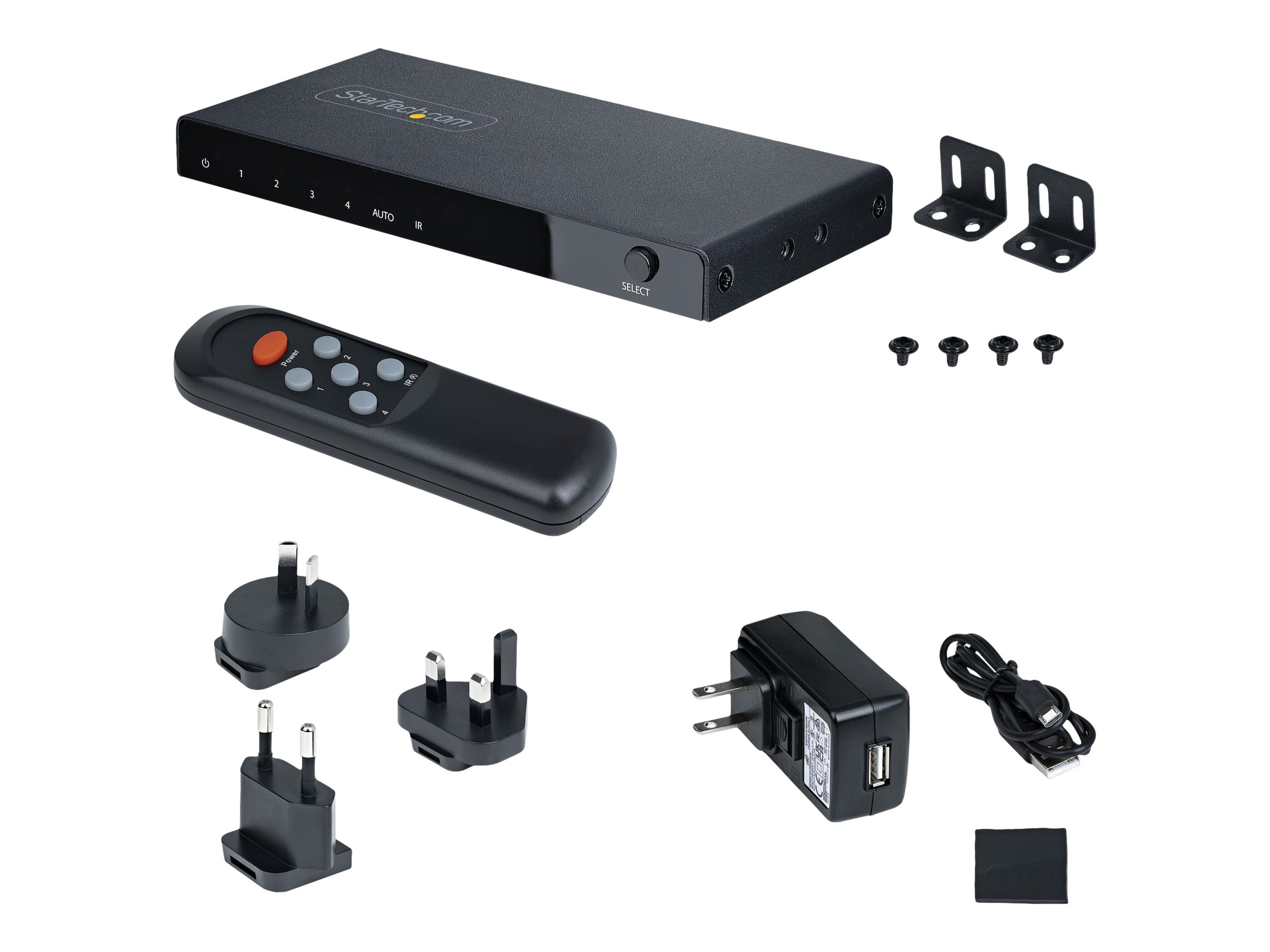 Kirkestol lilla hjælpe StarTech.com 4-Port 8K HDMI Switch, HDMI 2.1 Switcher 4K 120Hz HDR10&#x2B;,  8K 60Hz UHD, HDMI Switch 4 In 1 Out, Auto/Manual Source Switching, Remote  Control and Power Adapter Included | www.shidirect.com