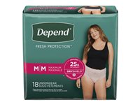 Depend Fresh Protection Incontinence Underwear for Women - Maximum Absorbency - Medium - 18's