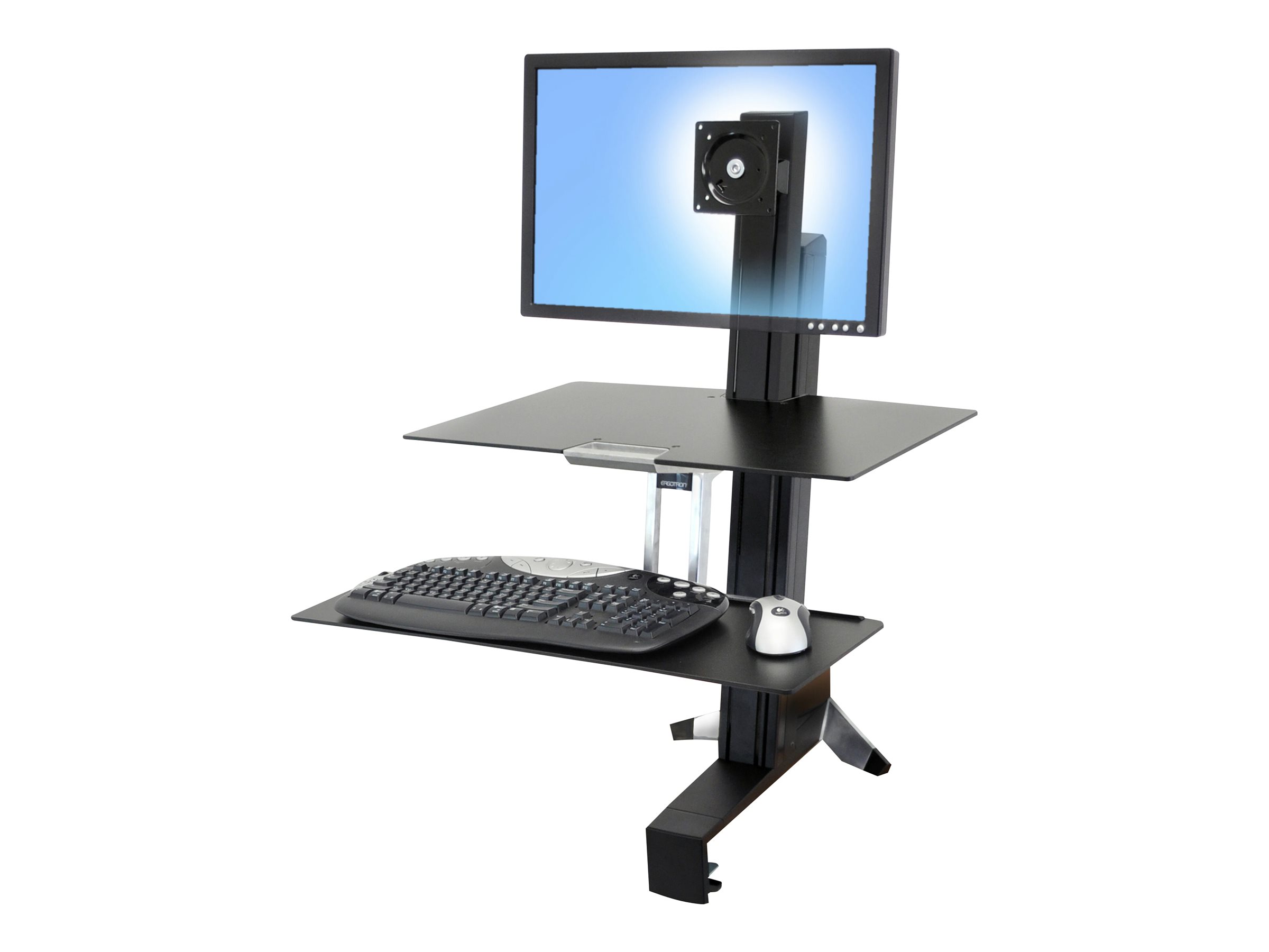 Ergotron WorkFit-S Single HD Workstation standing desk converter rectangular Usage / lifestyle Close-up 72140