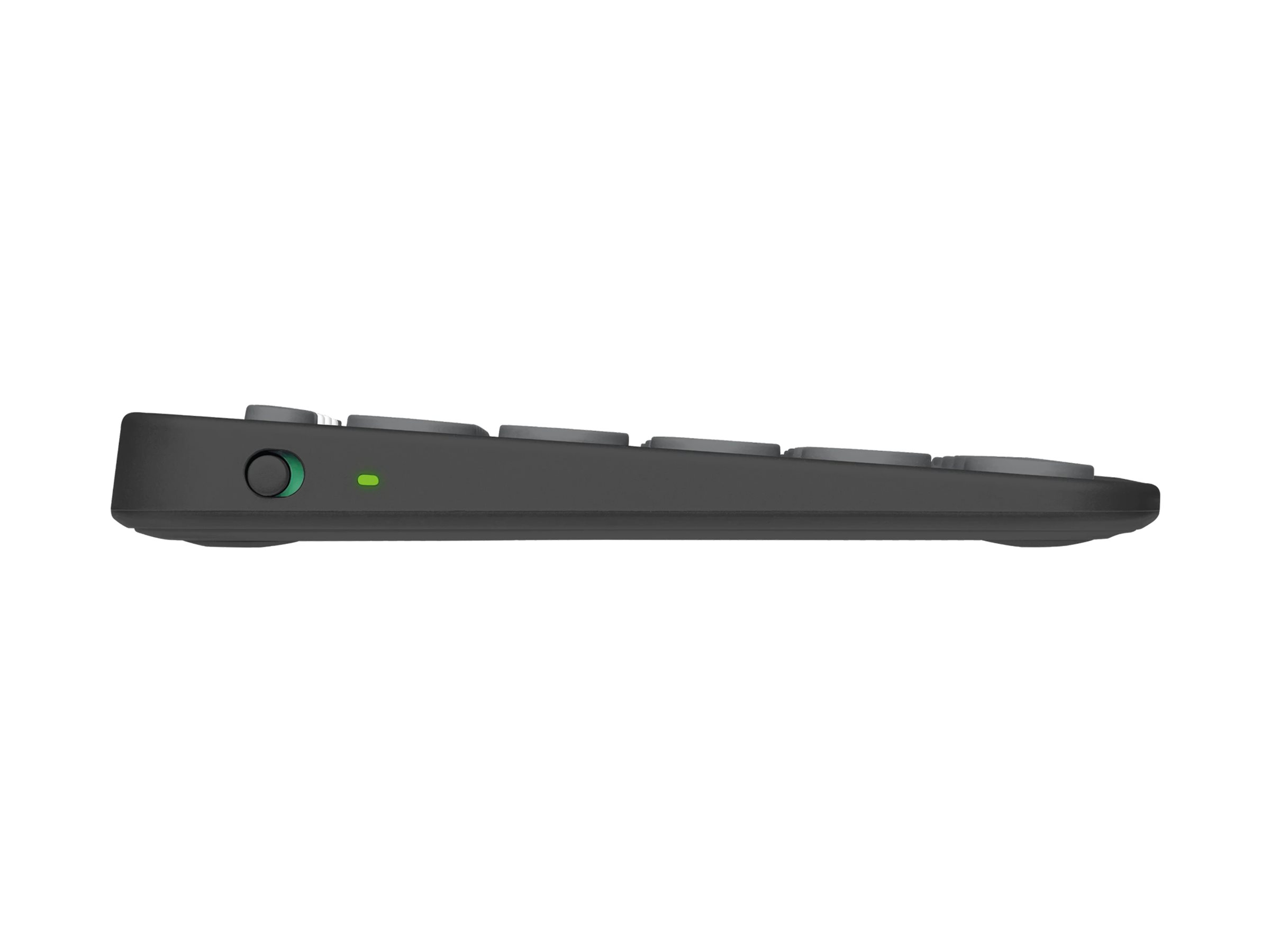Logitech Pebble Keys 2 K380s keyboard QWERTY English tonal graphite Input Usage / lifestyle Close-up 72142