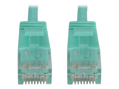 Eaton Tripp Lite Series Cat6a 10G Snagless Molded Slim UTP Ethernet Cable (RJ45 M/M), PoE, Aqua, 20 ft. (6.1 m)
