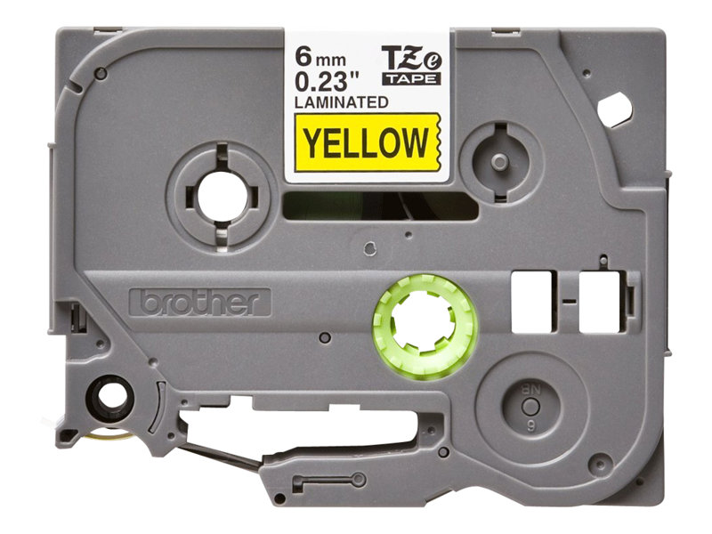 BROTHER RUBAN 6 MM NOIR/JAUNE C