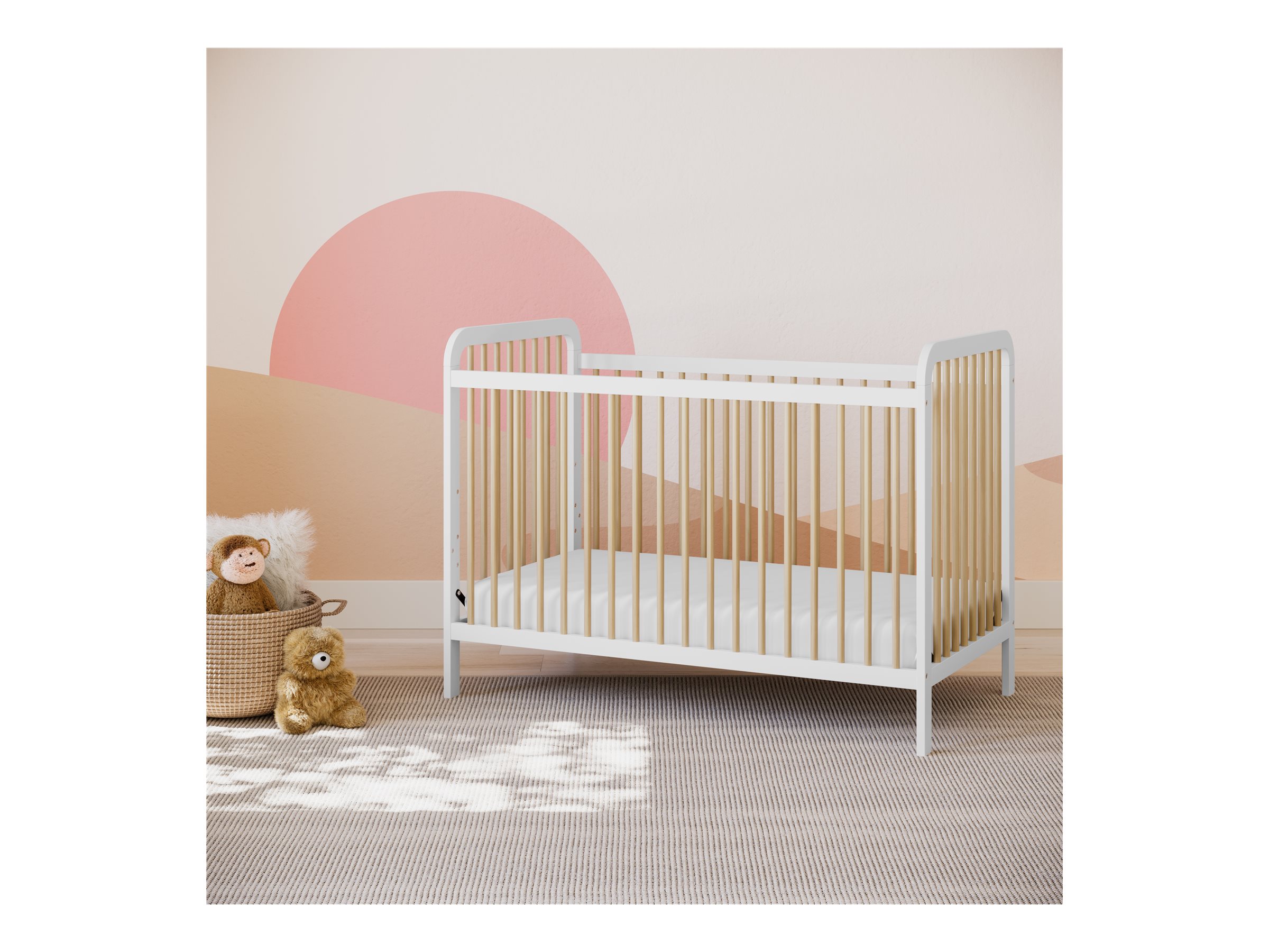 Storkcraft Pasadena 3-in-1 Convertible Crib - White/Driftwood