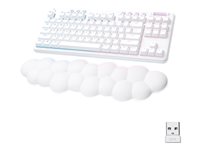 Logitech G G715 Wireless Gaming Keyboard, Linear Switches (GX Red) and Keyboard Palm Rest, White Mi