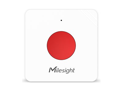 Milesight WS101, smart button, LoRaWAN, NFC, white, red