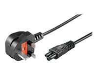 MicroConnect Strøm Type G (male) - Strøm IEC 60320 C5 Sort 50cm Strømkabel