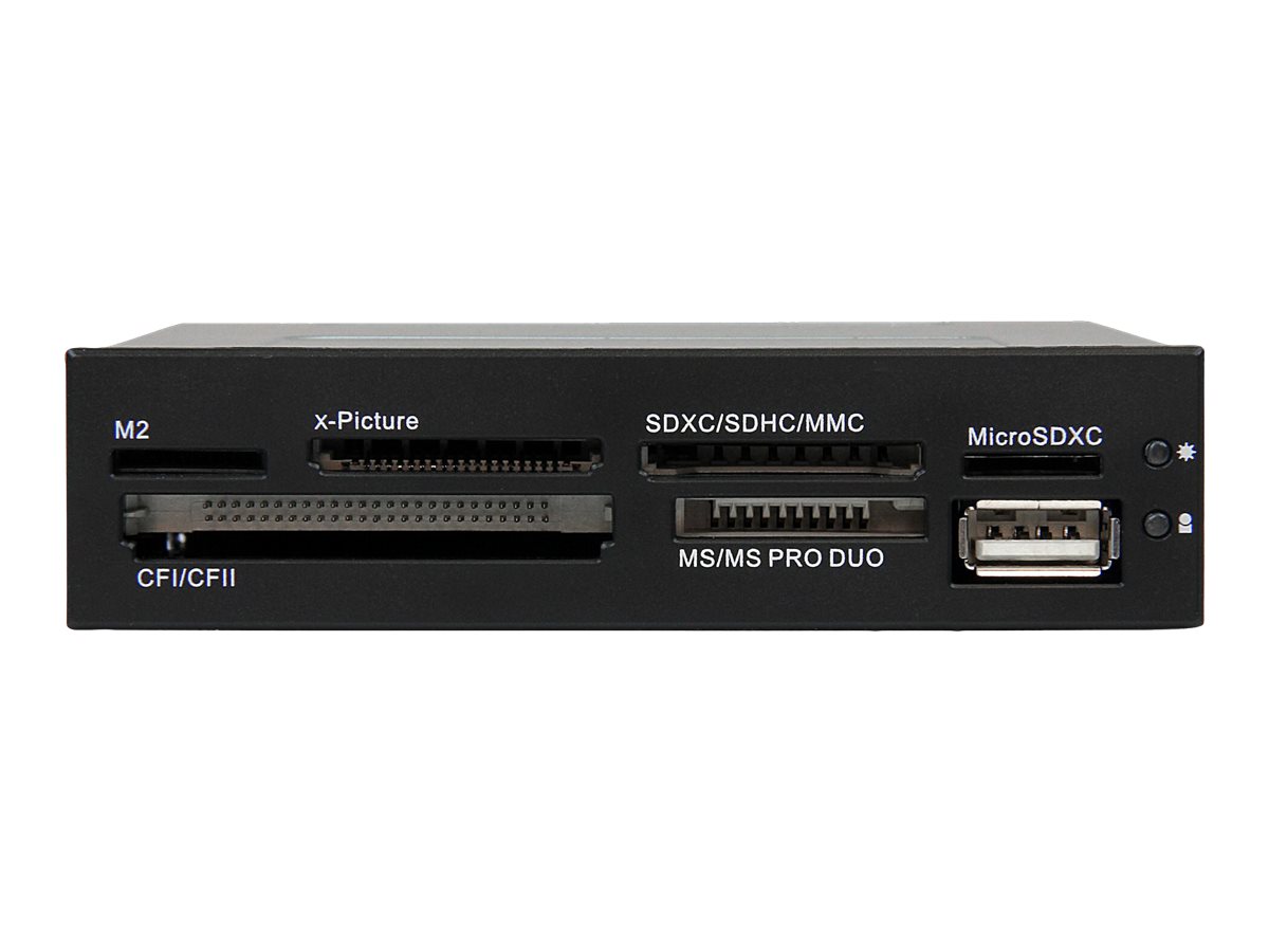StarTech.com 3.5in Front Bay 22-in-1 USB 2.0 Internal Multi Media Memory Card Reader Simultaneous Access - CF/SD/MMC/MS/xD - Black (35FCREADBK3) Kortlæser USB 2.0