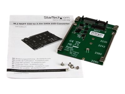 StarTech.com Adaptateur M.2 NGFF SSD vers SATA 2,5 - Carte Convertisseur SSD  M2 vers SATA 2.5 (SAT32M225)