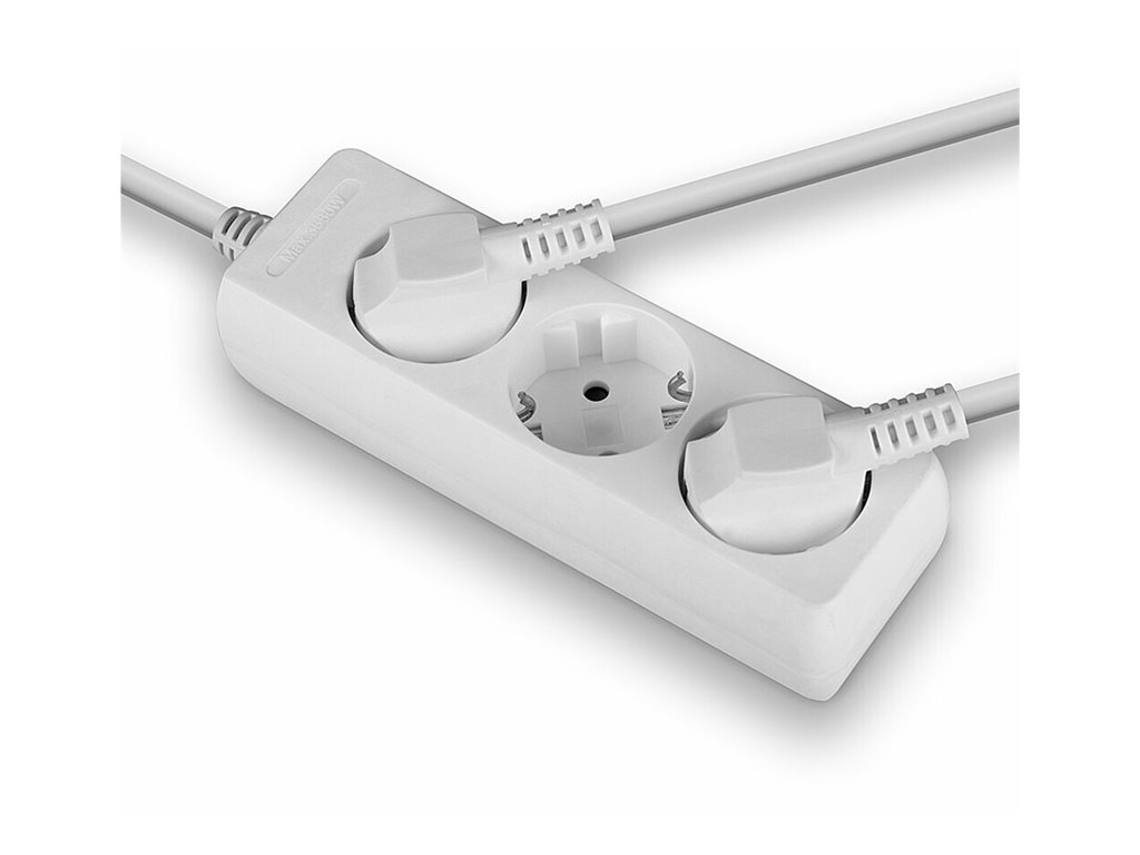 Multiprise 3 prises Schuko, blanc