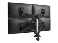 Chief Low-Profile Quad Display Monitor Arm - For Monitors 10-32" - Black mounting kit - low profile - for 4 LCD displays - black