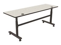 MooreCo Flipper Sit/standing desk mobile rectangular gray elm black base