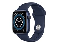 Apple Watch Series 6 (GPS + Cellular) - blå aluminium - smart klocka med sportband - djup marin - 32 GB