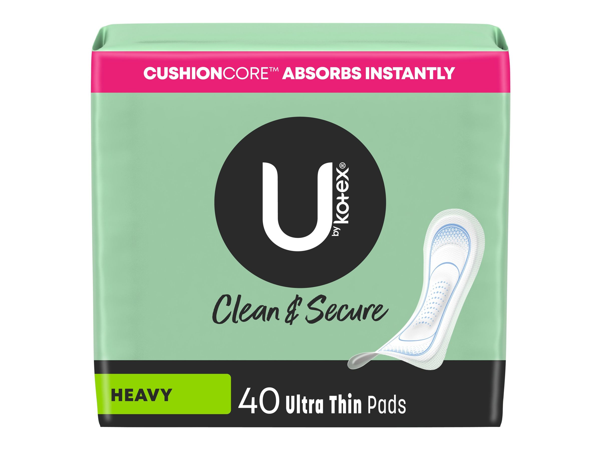 U by Kotex Clean & Secure Ultra Thin Sanitary Pads - Heavy - 40's