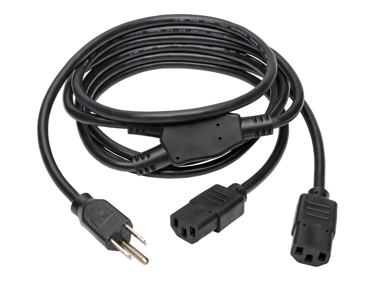 Tripp Lite 6ft Power Cord Y Splitter Cable 5-15P to 2xC13 10A 18AWG 6'