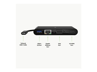 BELKIN Adaptateur Hub USB-C HDMI VGA