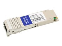 AddOn - QSFP+ transceiver module (equivalent to: Dell 407-BBPH) - 40 Gigabit LAN - 40GBASE-SR4 - MPO multi-mode - up to 1310 ft - 850 nm - TAA Compliant - for Dell Networking C9010, S6010; PowerSwitch S4112, S5212, S5224; Dell EMC Networking S4048