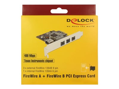 DELOCK PCIe-Card > 3x ect. FireWire B + int. FireWire A