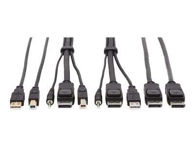Eaton Tripp Lite Series DisplayPort KVM Cable Kit 4K USB 3.5mm 3xM/3xM USB MM DP MM 6ft