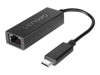 Lenovo USB-C to Ethernet Adapter - Network adapter - USB-C - Gigabit Ethernet x 1 - black - for Flex 7 14; K14 Gen 1; ThinkPad P15v Gen 3; X1 Fold 16 Gen 1; Yoga Slim 7 Pro 14